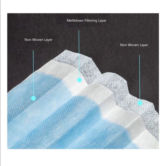 100 Disposable Face Masks with 3-ply filter - Picture 2 of 2